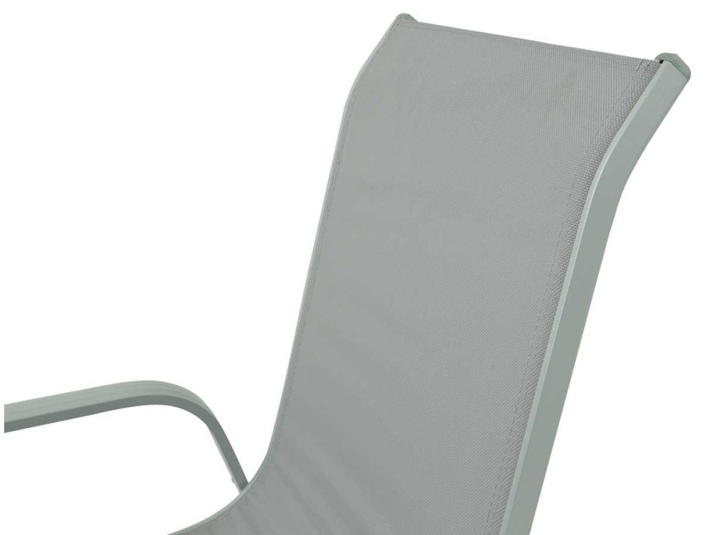 Tuinstoel fauteuil stoel tuin aluminium/textileen "Porto" - Phoenix - Grijs lichtgrijs - Set 2 stuks