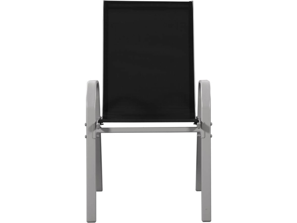 Tuinstoel "Cordoba" stoel fauteuil outdoor textileen - Phoenix - Zwart - Set 4 stuks
