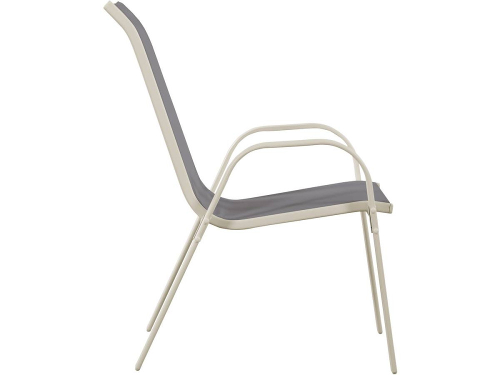 Tuinstoel "Cordoba" stoel fauteuil outdoor textileen - Phoenix - Grijs lichtgrijs - Set 4 stuks
