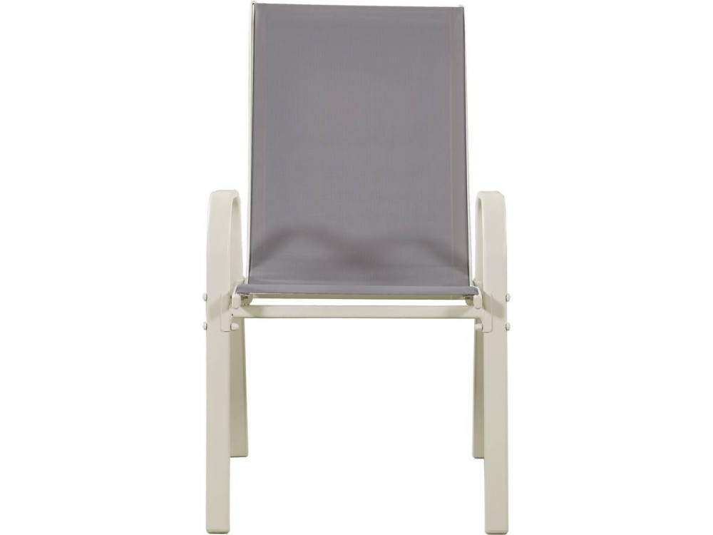 Tuinstoel "Cordoba" stoel fauteuil outdoor textileen - Phoenix - Grijs lichtgrijs - Set 4 stuks