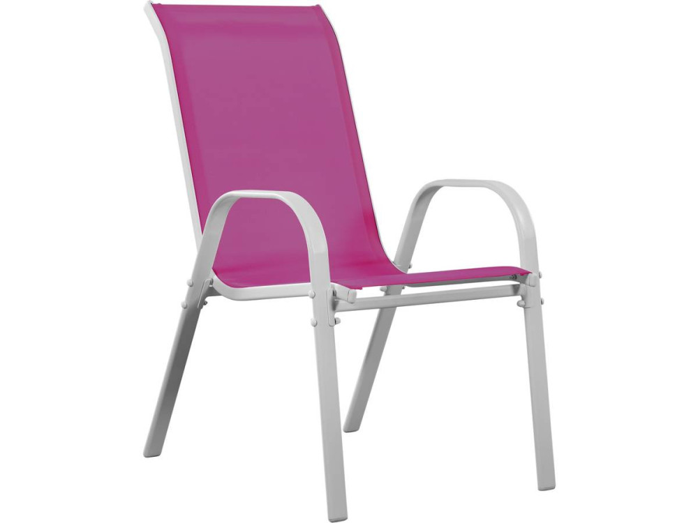 Tuinstoel "Cordoba" stoel fauteuil outdoor textileen - Phoenix - Rose - Set 4 stuks