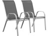 Tuinstoel "Cordoba" stoel fauteuil outdoor textileen - Phoenix - Grijs Donkergrijs - Set 2 stuks