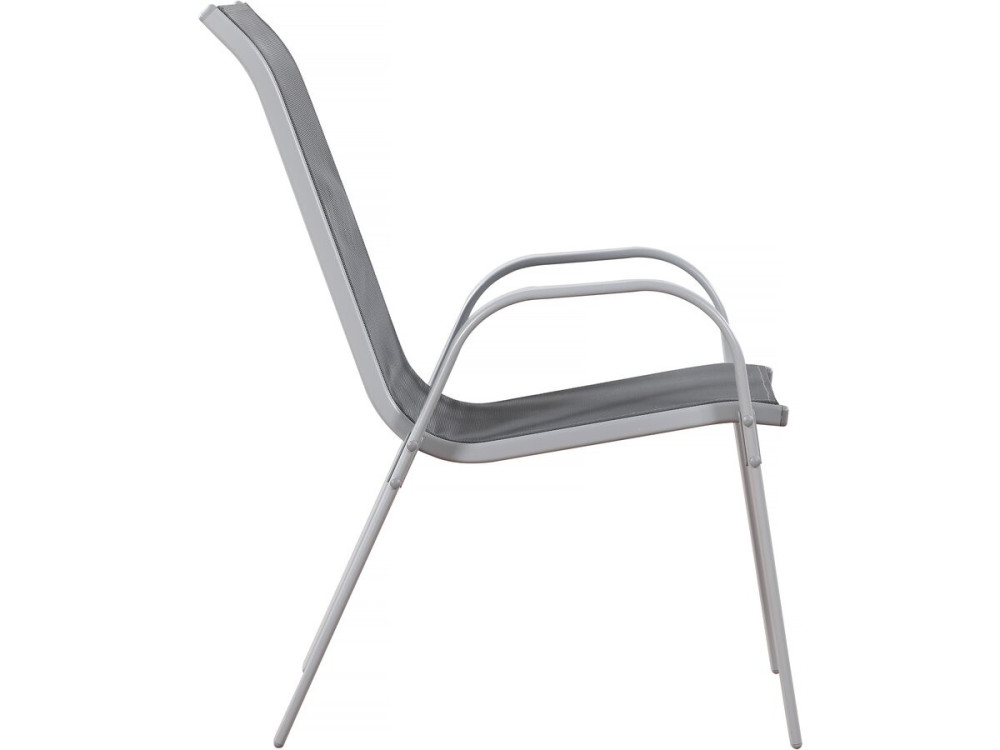 Tuinstoel "Cordoba" stoel fauteuil outdoor textileen - Phoenix - Grijs Donkergrijs - Set 2 stuks