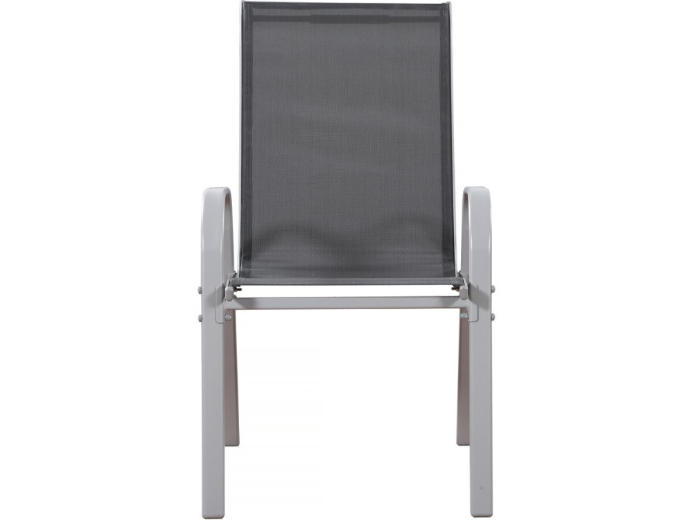 Tuinstoel "Cordoba" stoel fauteuil outdoor textileen - Phoenix - Grijs Donkergrijs - Set 2 stuks