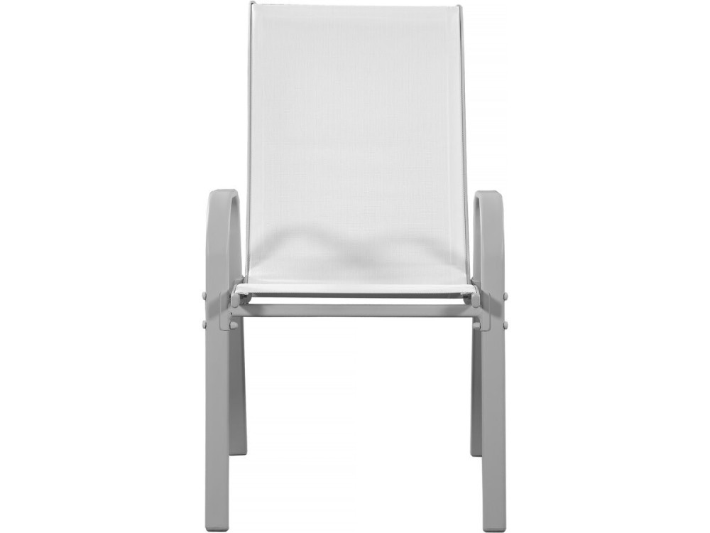 Tuinstoel "Cordoba" stoel fauteuil outdoor textileen - Phoenix - Grijs lichtgrijs - Set 2 stuks