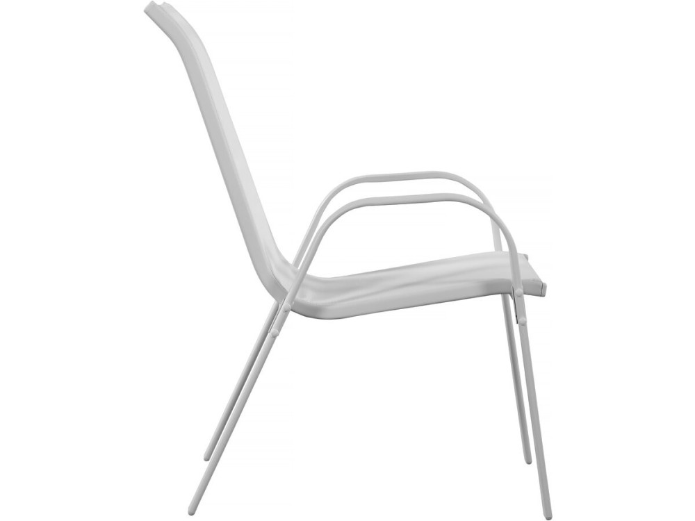 Tuinstoel "Cordoba" stoel fauteuil outdoor textileen - Phoenix - Grijs lichtgrijs - Set 2 stuks