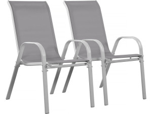 Tuinstoel "Cordoba" stoel fauteuil outdoor textileen - Phoenix - Ecru - Set 2 stuks
