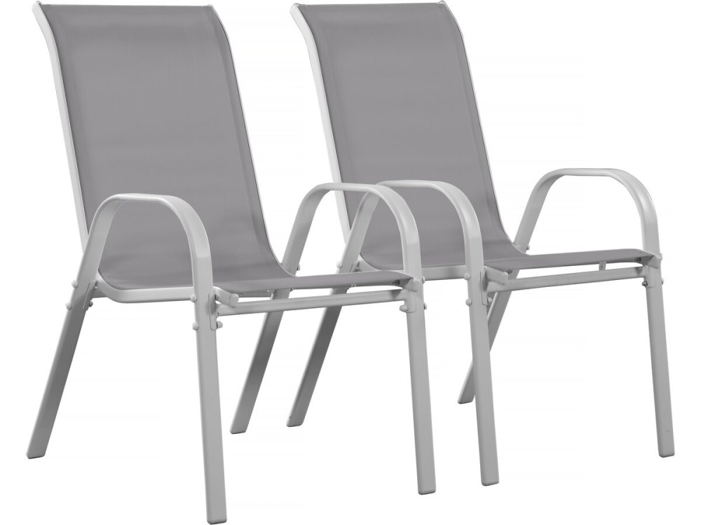 Tuinstoel "Cordoba" stoel fauteuil outdoor textileen - Phoenix - Ecru - Set 2 stuks