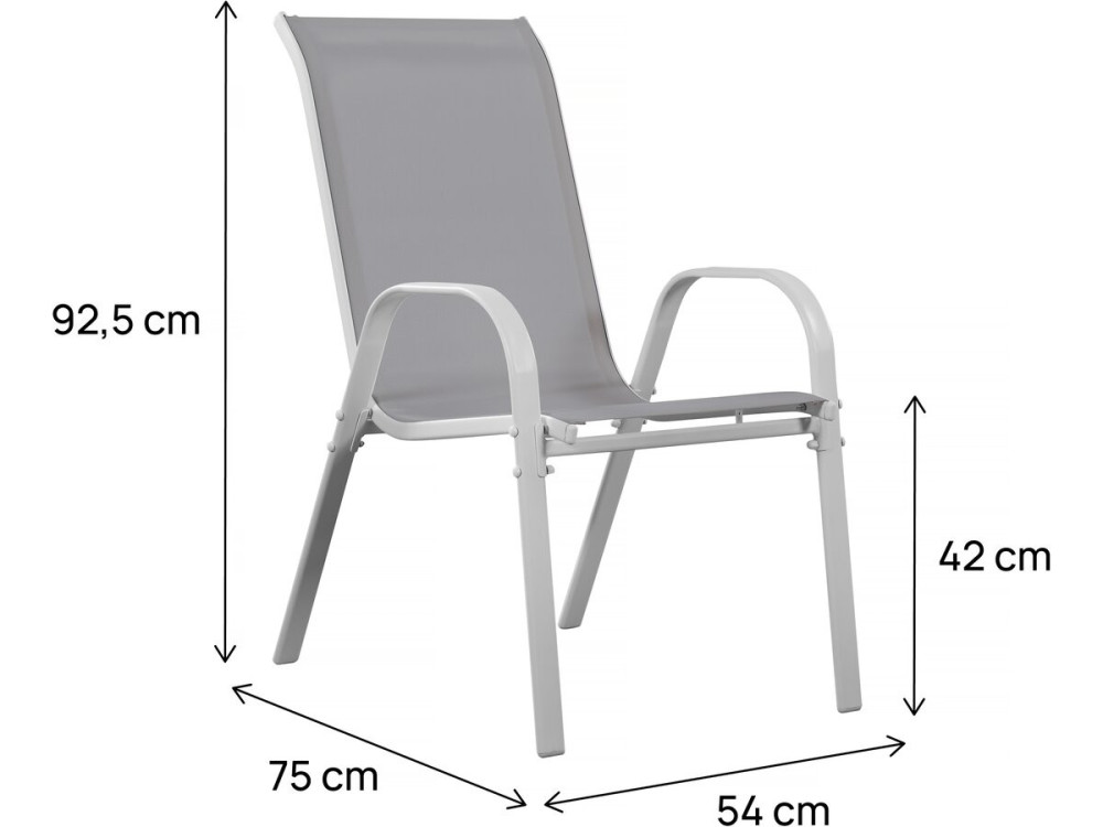Tuinstoel "Cordoba" stoel fauteuil outdoor textileen - Phoenix - Ecru - Set 2 stuks