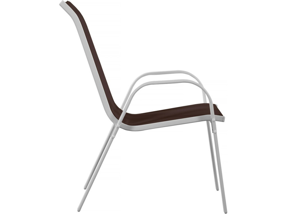 Tuinstoel "Cordoba" stoel fauteuil outdoor textileen - Phoenix - Taupe - grijs bruin - Set 2 stuks