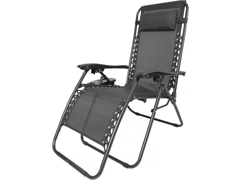 Tuinstoel relax stoel tuin verstelbaar zero gravity loungestoel "Sintra" - Zwart