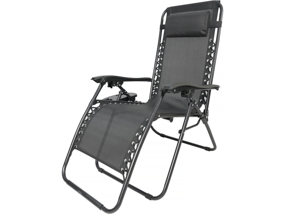 Tuinstoel relax stoel tuin verstelbaar zero gravity loungestoel "Sintra" - Zwart