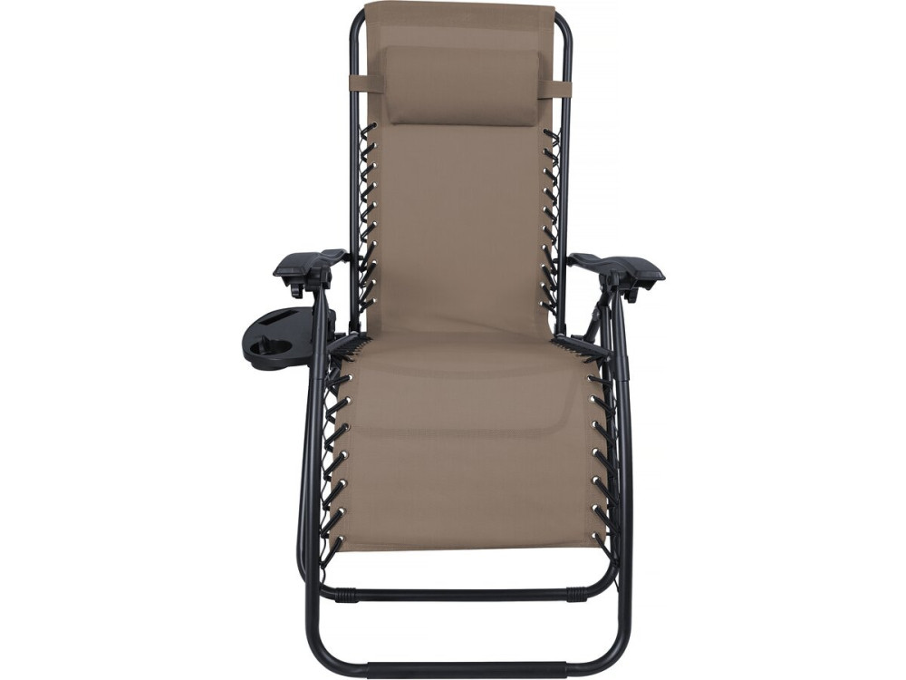 Tuinstoel set 2 relax stoelen tuin verstelbaar zero gravity loungestoel "Sintra" - Taupe - grijs bruin