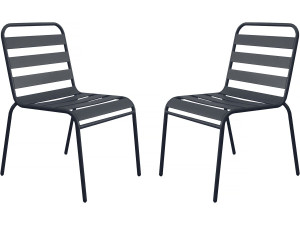 Set van 2 stapelbare metalen tuinstoelen "Bilbao" - Grijs