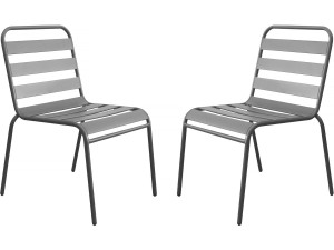 Set van 2 stapelbare metalen tuinstoelen "Bilbao" - Taupe