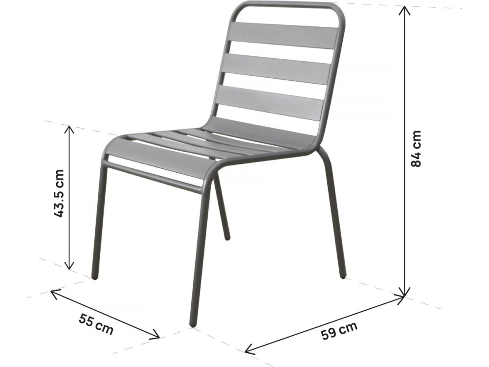 Set van 2 stapelbare metalen tuinstoelen "Bilbao" - Taupe