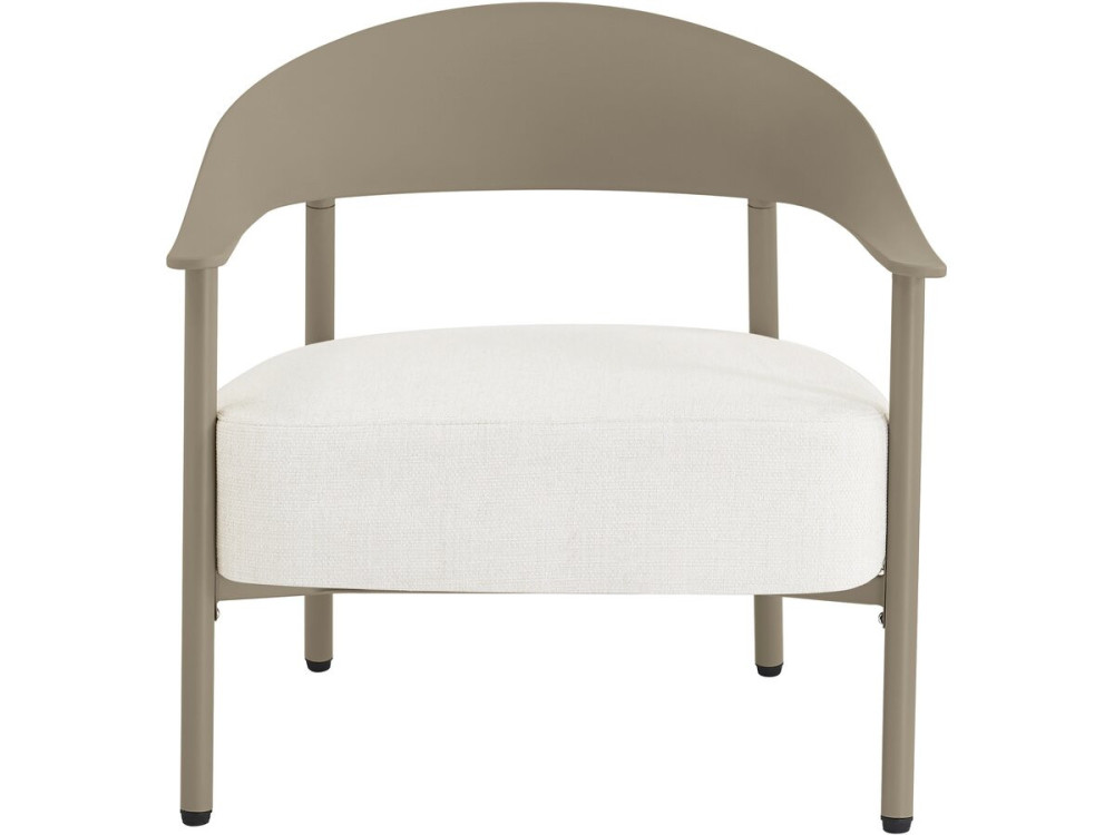 Set van 2 "Céora" tuinstoelen van kunststof en metaal - Taupe