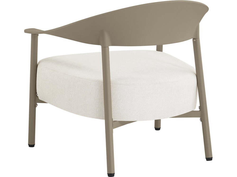 Set van 2 "Céora" tuinstoelen van kunststof en metaal - Taupe