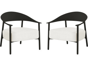 Set van 2 "Céora" tuinstoelen van kunststof en metaal - Zwart