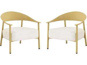 Set van 2 "Céora" tuinstoelen van kunststof en metaal - Geel