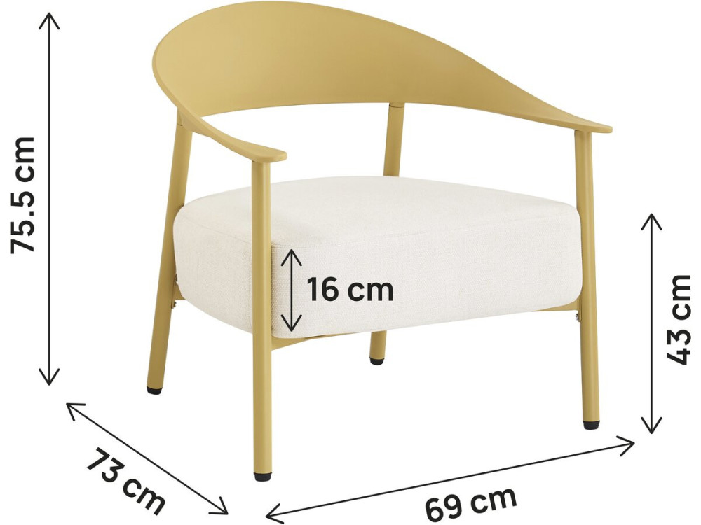 Set van 2 "Céora" tuinstoelen van kunststof en metaal - Geel