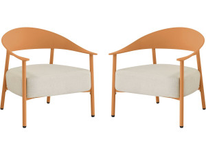 Set van 2 "Céora" tuinstoelen van kunststof en metaal - Oranje
