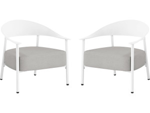 Set van 2 "Céora" tuinstoelen van kunststof en metaal - Wit