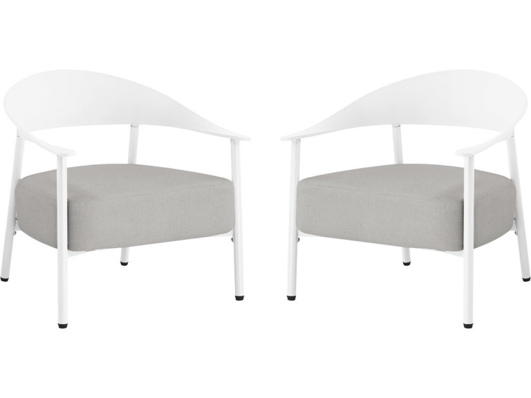 Set van 2 "Céora" tuinstoelen van kunststof en metaal - Wit