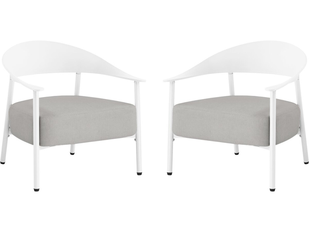 Set van 2 "Céora" tuinstoelen van kunststof en metaal - Wit
