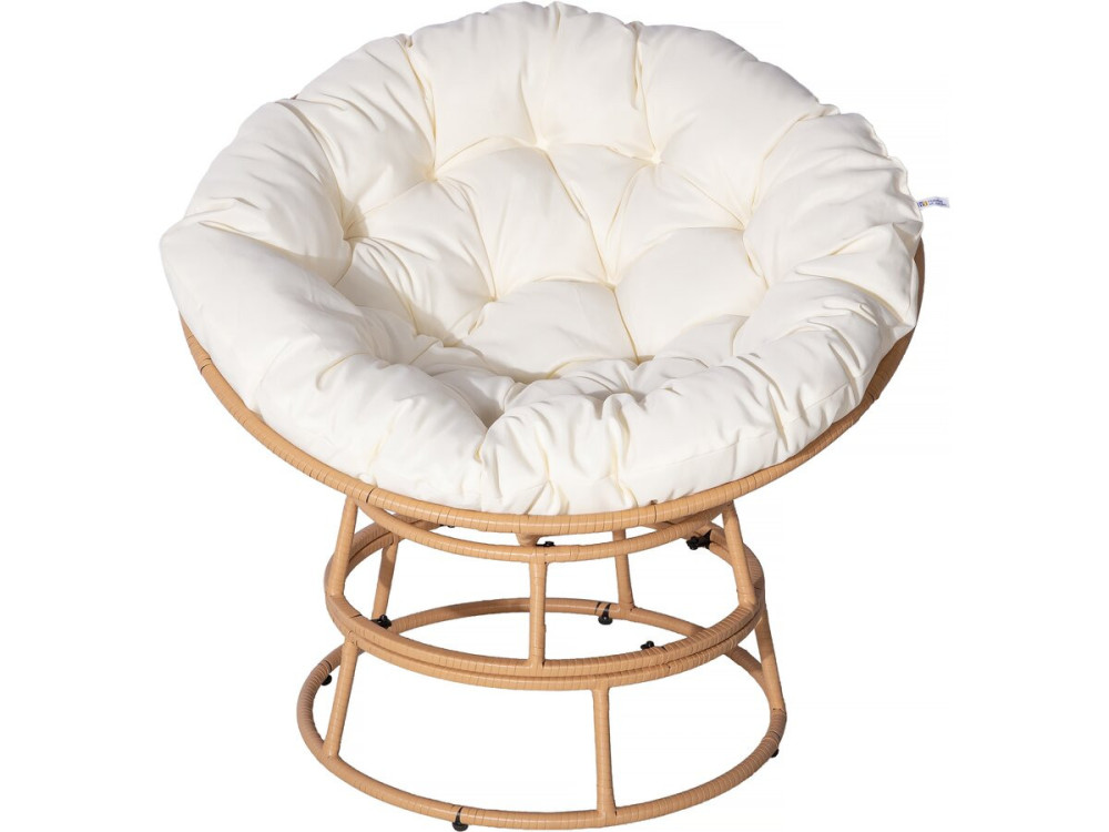 Papasan binnen-/buitenfauteuil loveuse style "Bali" - Ø91cm - Beige