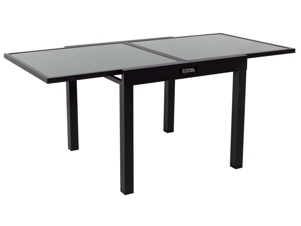 Tuintafel uitschuifbaar tafel outdoor aluminium "Porto 8" - Phoenix - Zwart