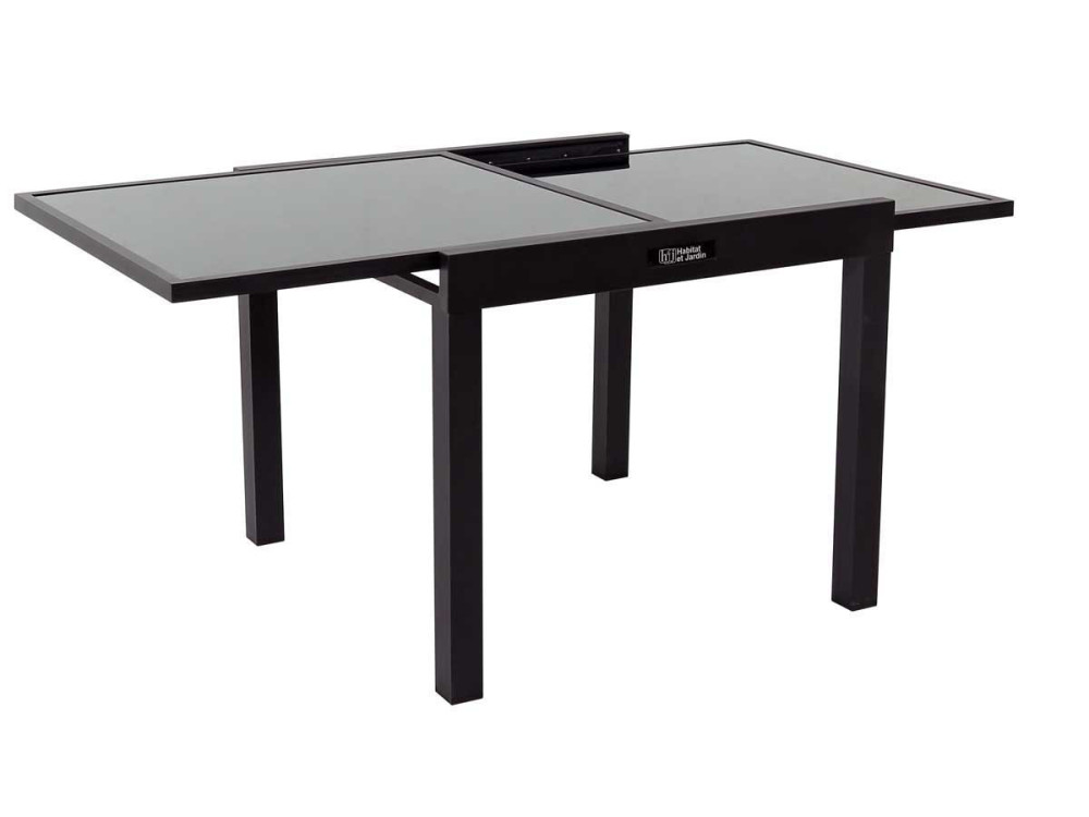 Tuintafel uitschuifbaar tafel outdoor aluminium "Porto 8" - Phoenix - Zwart