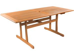 Tuintafel buiten tafel "Osaka" - 180 x 90 cm - Naturel hout
