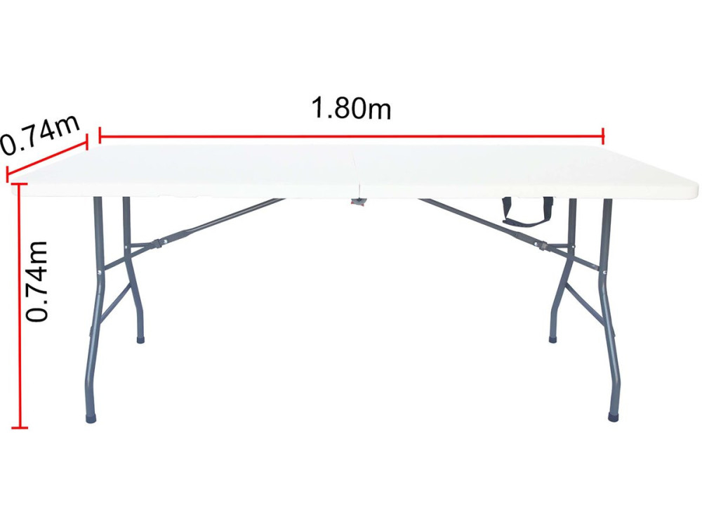 Tuintafel outdoor party tafel inklapbaar "Foldy" - 180 x 74 x 74 cm - Wit