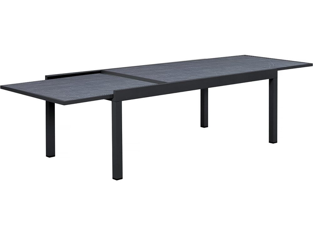 Tuintafel uitschuifbaar tafel outdoor aluminium "Lagos" - 200/320 x 105 x 76 cm - Zwart
