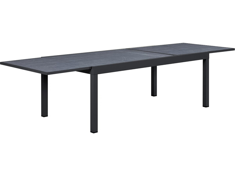 Tuintafel uitschuifbaar tafel outdoor aluminium "Lagos" - 200/320 x 105 x 76 cm - Zwart