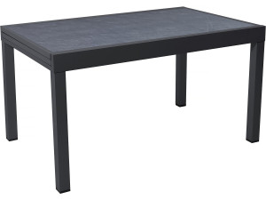 Tuintafel uitschuifbaar tafel outdoor aluminium "Lagos" - 140/280 x 90 x 76 cm - Zwart