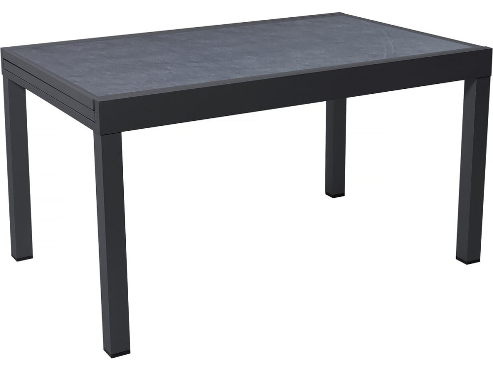 Tuintafel uitschuifbaar tafel outdoor aluminium "Lagos" - 140/280 x 90 x 76 cm - Zwart