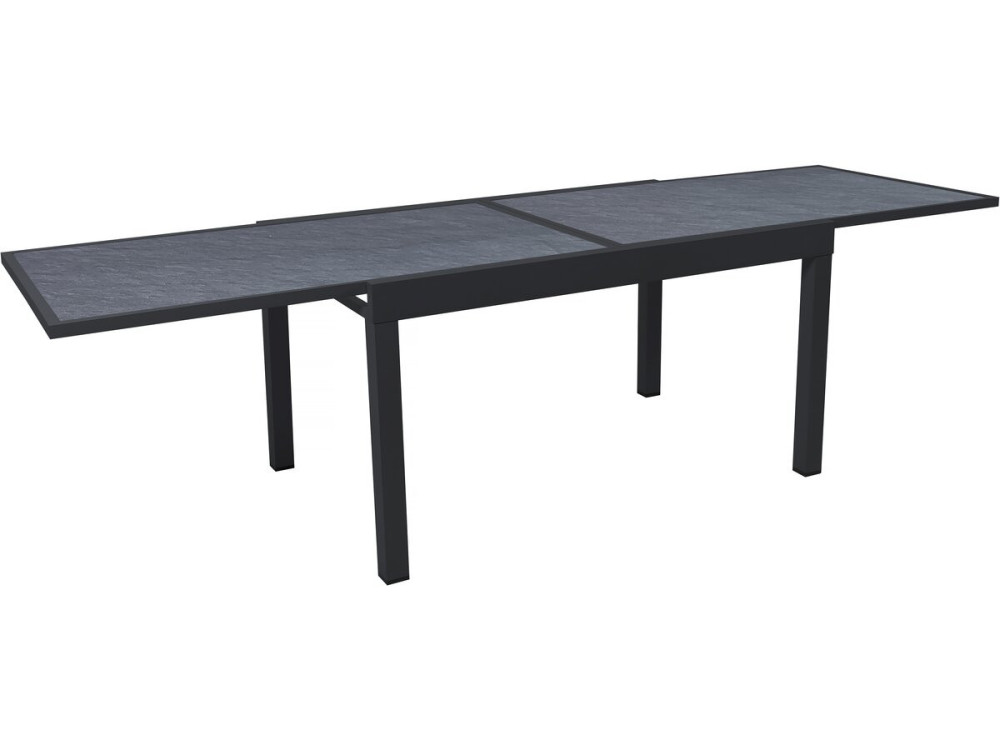 Tuintafel uitschuifbaar tafel outdoor aluminium "Lagos" - 140/280 x 90 x 76 cm - Zwart