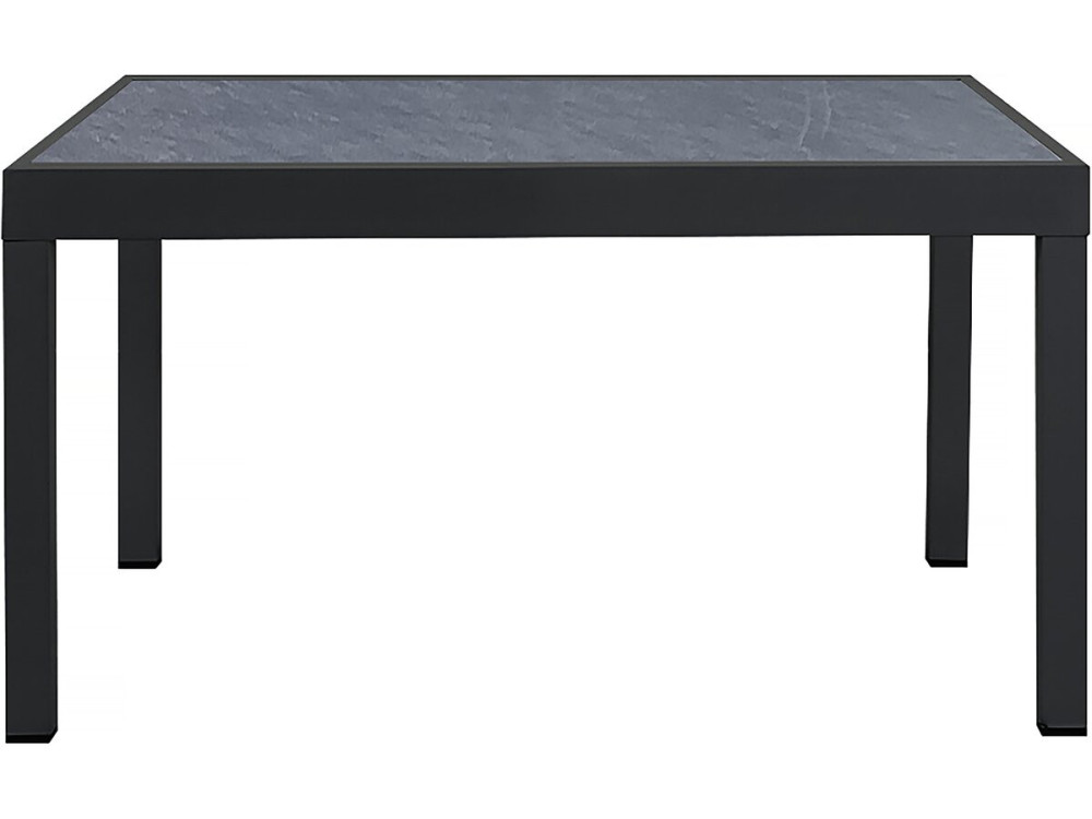 Tuintafel uitschuifbaar tafel outdoor aluminium "Lagos" - 140/280 x 90 x 76 cm - Zwart