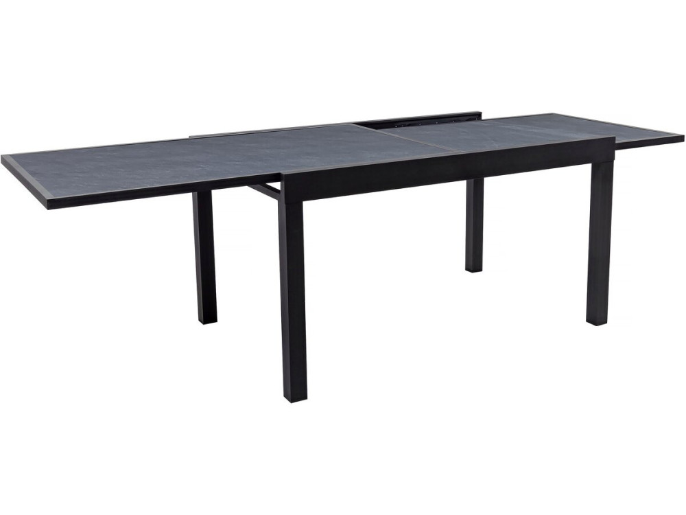 Tuintafel uitschuifbaar tafel outdoor aluminium "Lagos" - 140/280 x 90 x 76 cm - Zwart