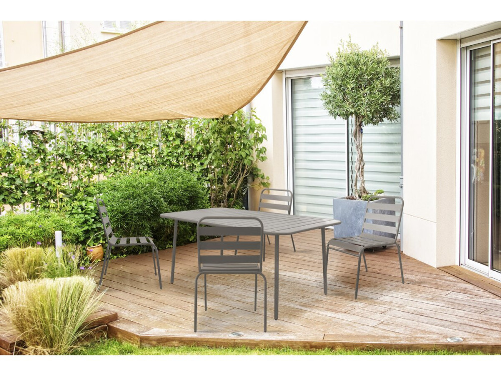 Metalen tuintafel "Bilbao" - 150 x 90 x 71 cm - Taupe