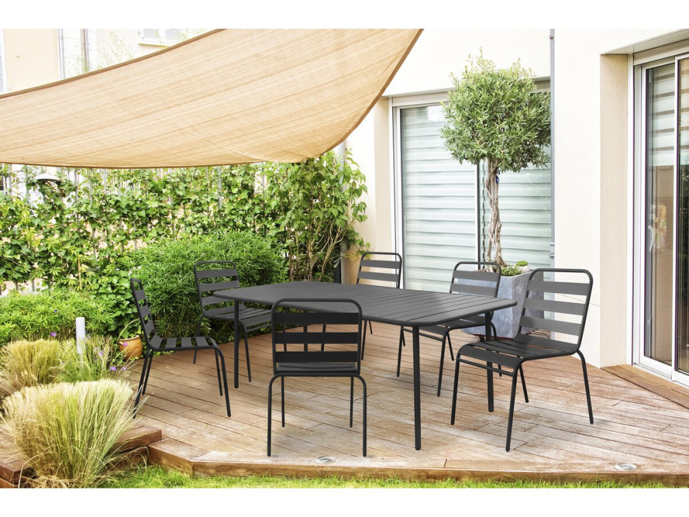 Metalen tuintafel "Bilbao" - 180 x 90 x 71 cm - Grijs