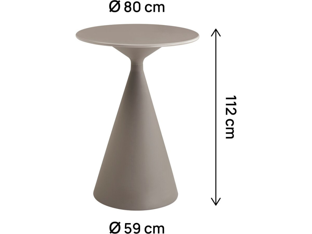 Bistrotafel tuin ⌀80 cm "Néora" - Taupe