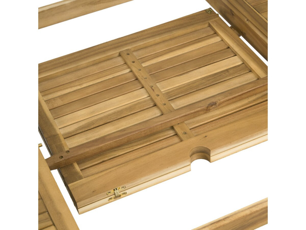 Valladolid" uitschuifbare houten tuintafel 180/240 cm - 6 tot 10 zitplaatsen - Bruin