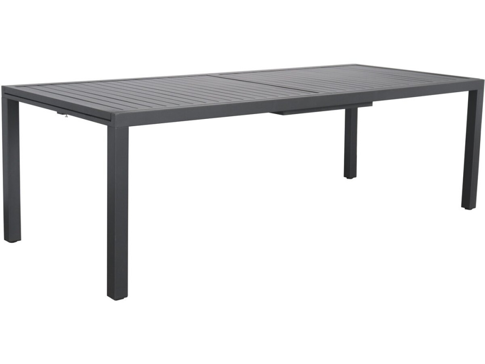 Salou" uitschuifbare metalen tuintafel - 240/300 x 100 x 75 cm - Grijs