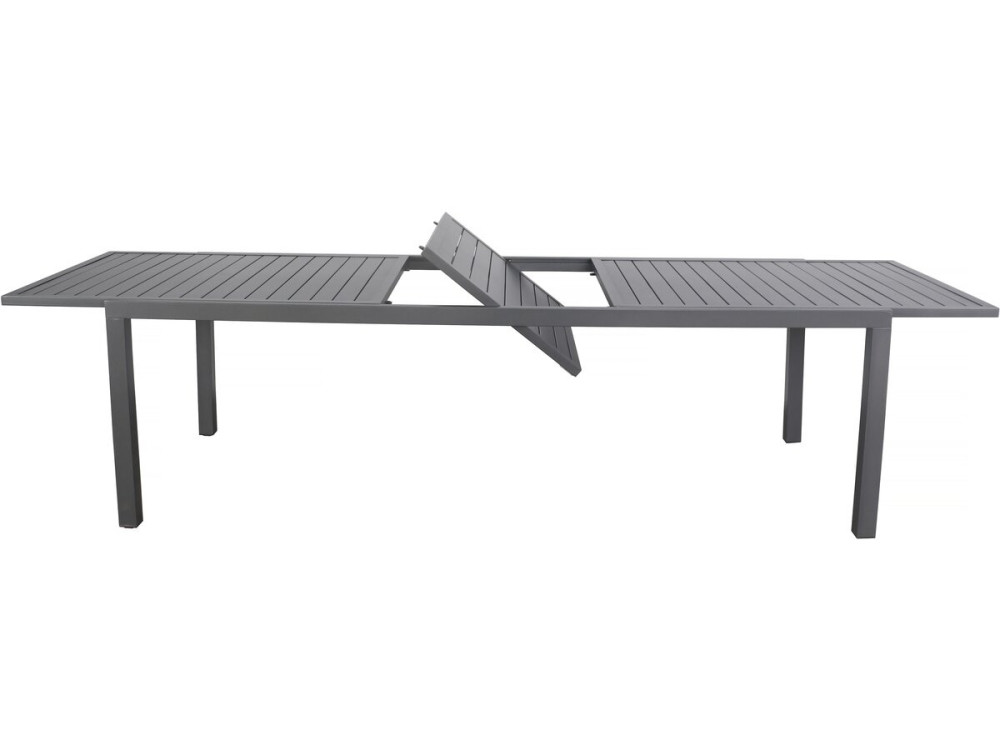 Salou" uitschuifbare metalen tuintafel - 240/300 x 100 x 75 cm - Grijs