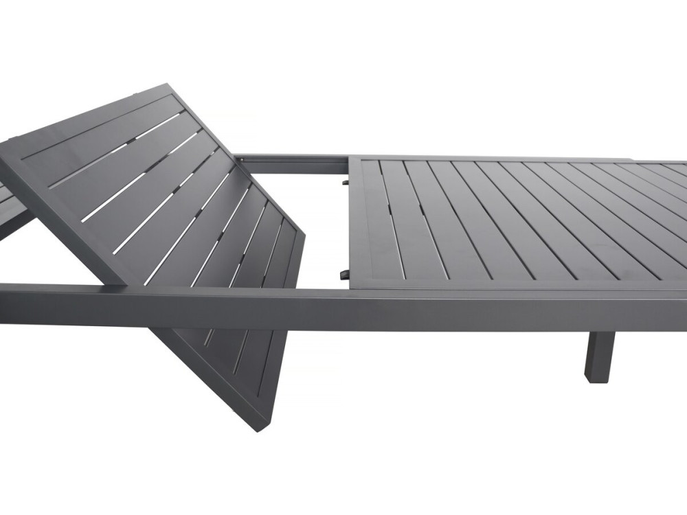 Salou" uitschuifbare metalen tuintafel - 240/300 x 100 x 75 cm - Grijs