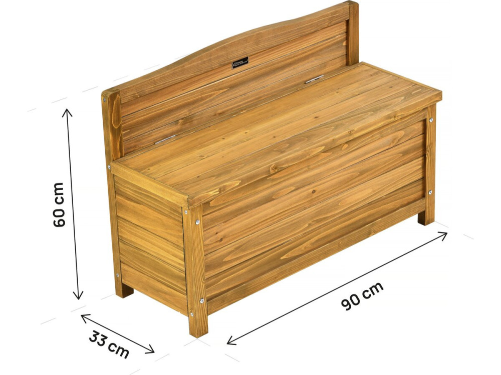 Ben" houten tuinbank - 90 x 33 x 60 cm - Bruin