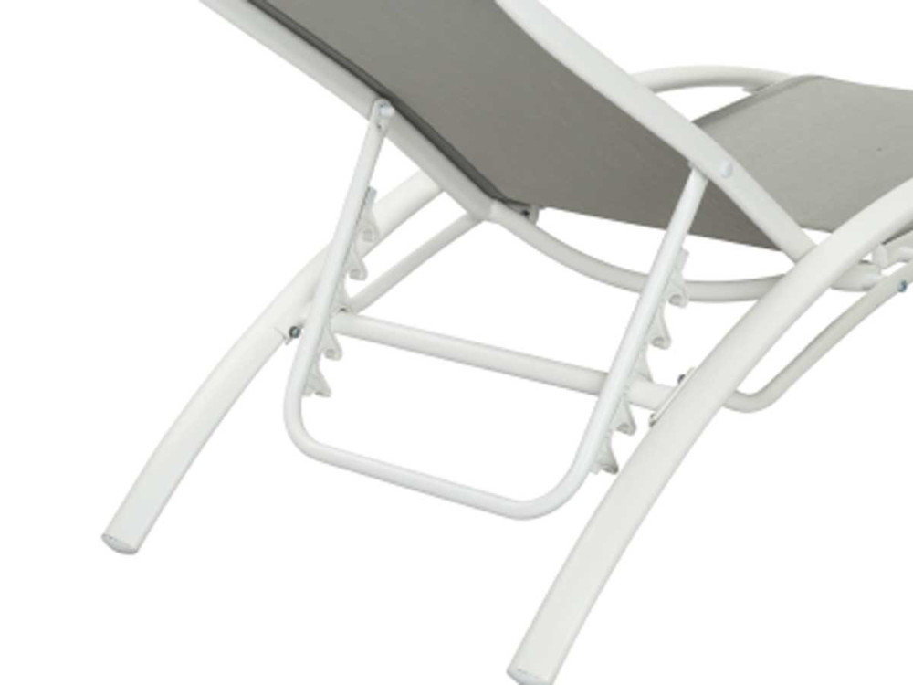 Ligbed ligstoel aluminium "Beauty" - Phoenix - Grijs - Set 2 stuks